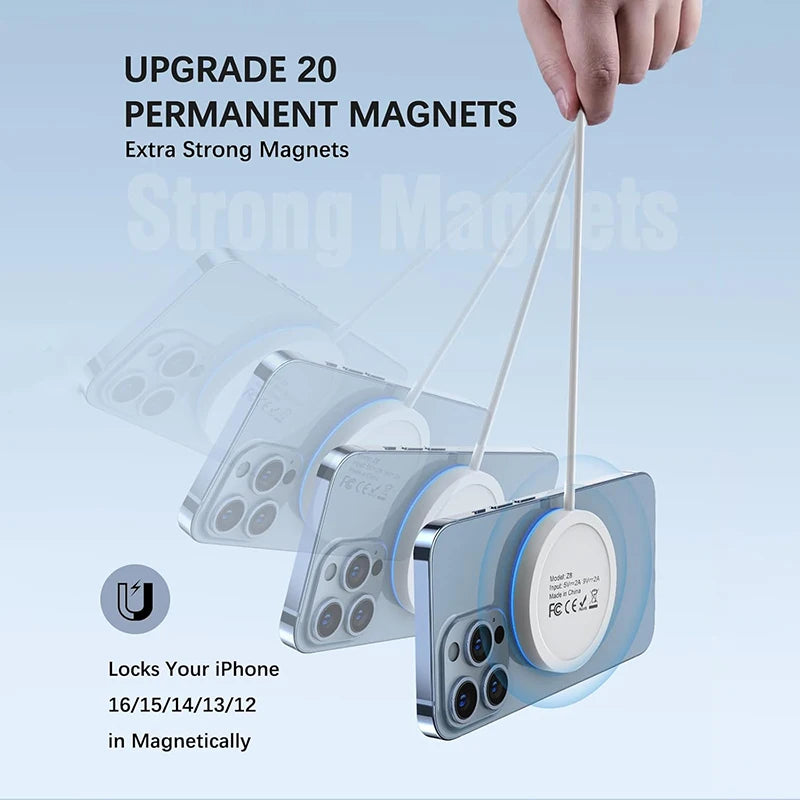 15W Magnetic Wireless Charger With USB-C Cable