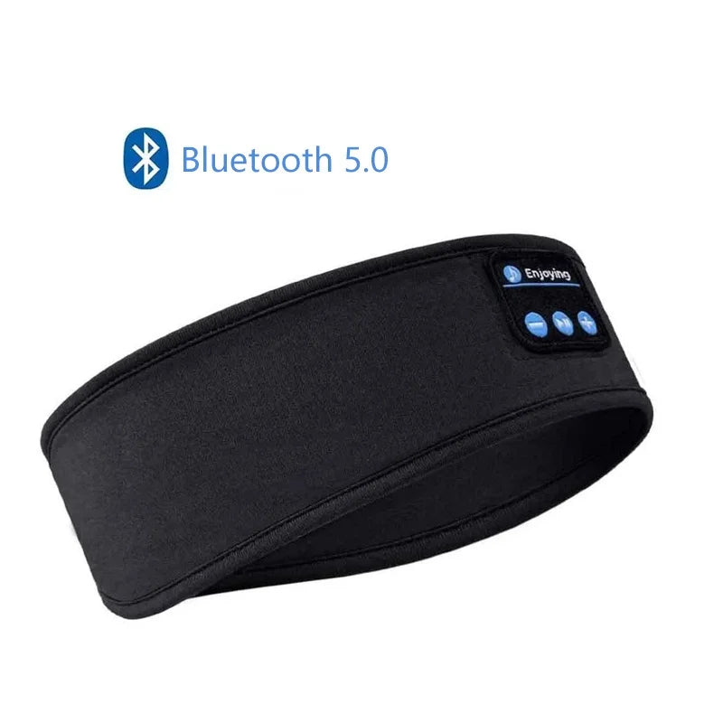 black Color Bluetooth Sleep Headphones Headband With Music Eye Mask
