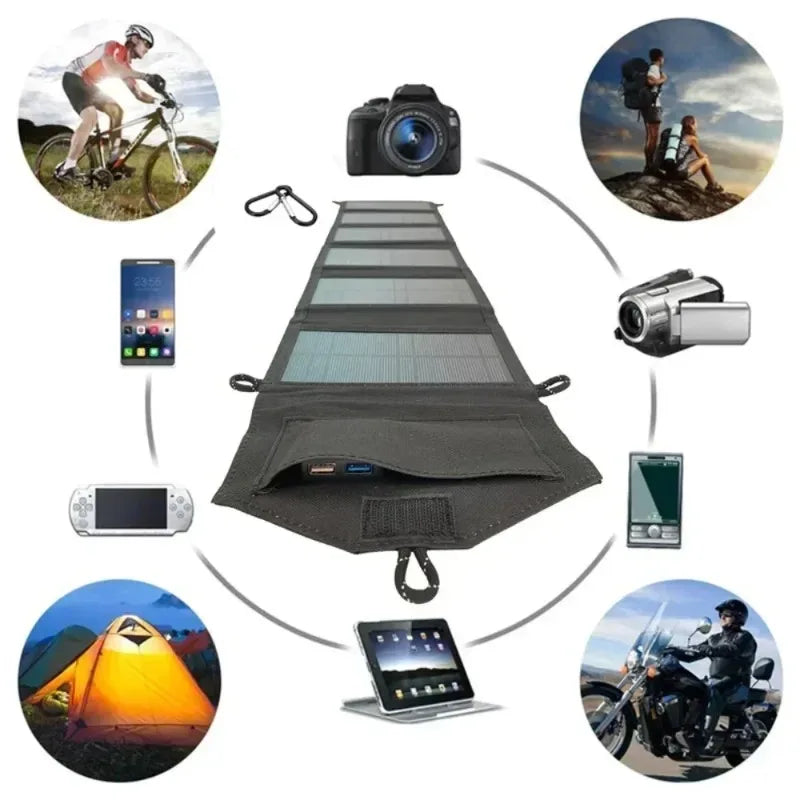Foldable 15W Portable Solar Charger with USB Output