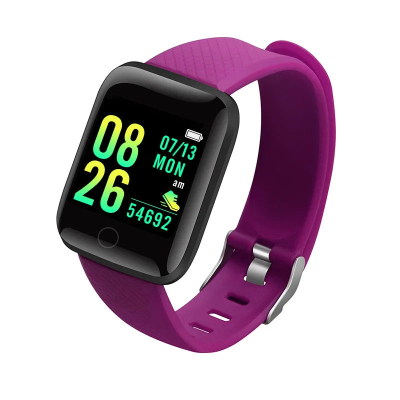 116Plus Purple Color Unisex Fitness Smart Watch – Heart Rate & Message Alerts