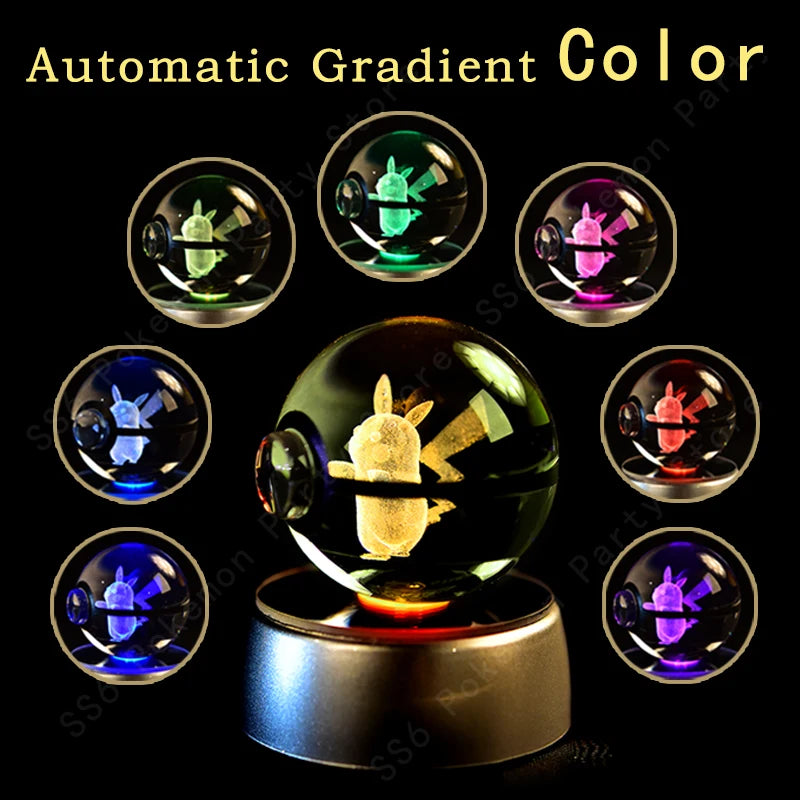 3D Crystal Pokeball LED Night Light – Gift Statue