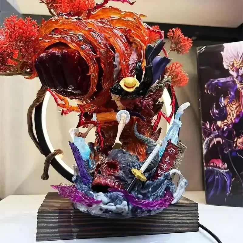 23cm with lights Color One Piece Luffy PVC Figure With LED Base Statue Model