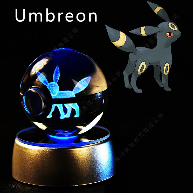 06 Umbreon Emitting Color 3D Crystal Pokeball LED Night Light – Gift Statue