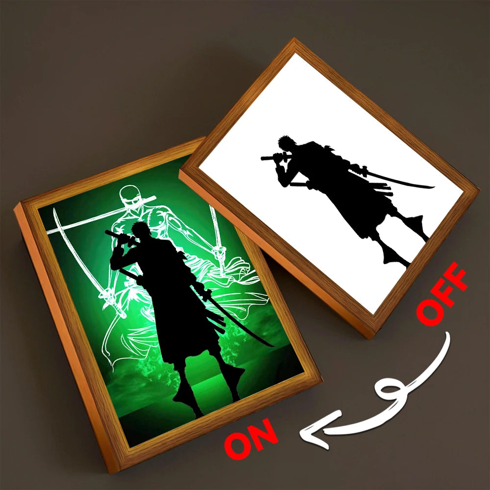 One 06 Emitting Color Anime LED Night Light Photo Frame – One Piece Design