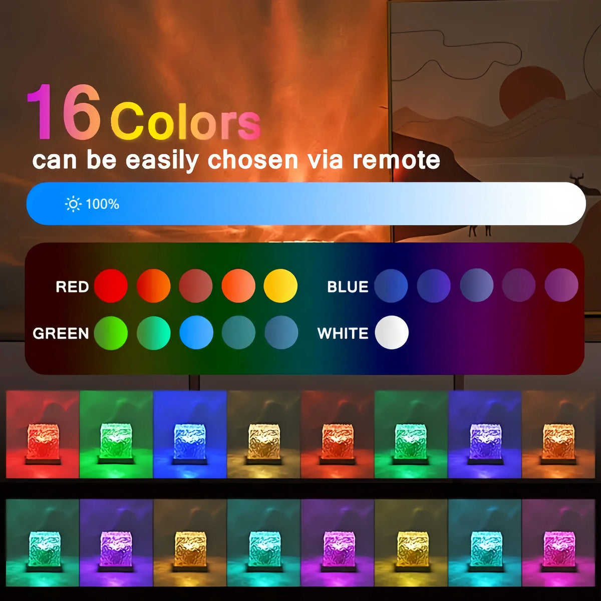 Ocean Wave Aurora Projector Lamp With 16 RGB Colors