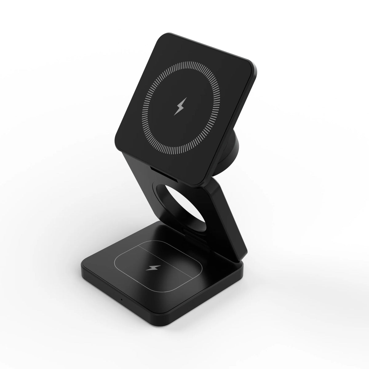 Qi1-Black Color 3-in-1 Magnetic Wireless Charging Station for Apple