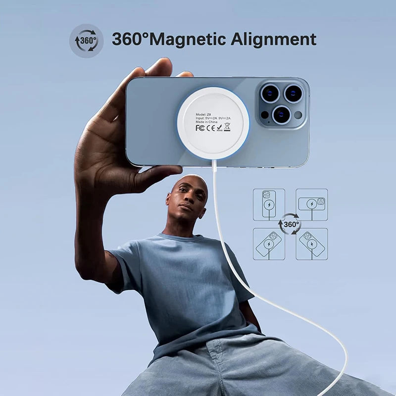 15W Magnetic Wireless Charger With USB-C Cable