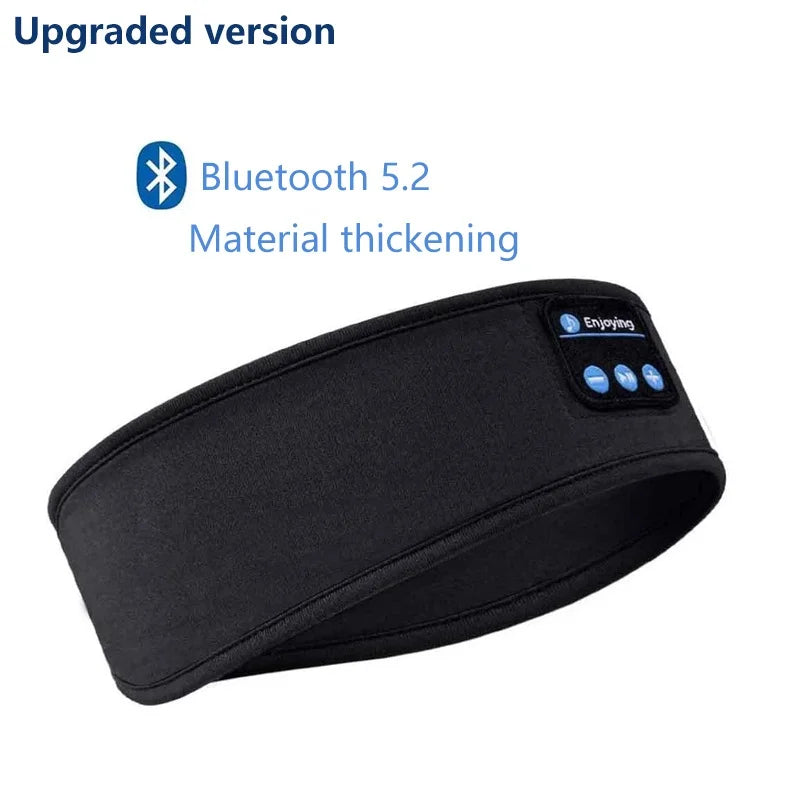 Black Upgraded Color Bluetooth Sleep Headphones Headband With Music Eye Mask