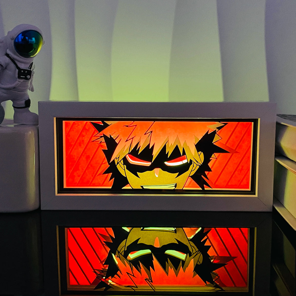 17-RGB Color Anime Paper Cut Shadow Light Box Night Light Decor