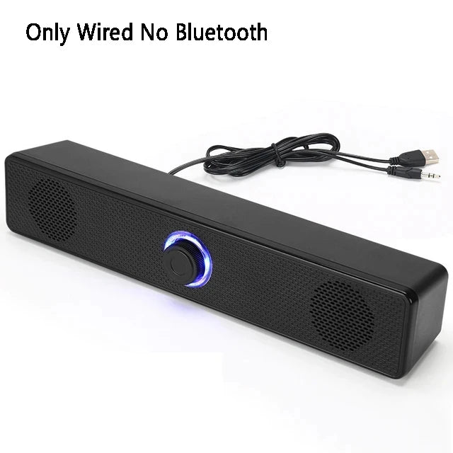 Wired No Bluetooth Color Bluetooth Computer Soundbar Speaker – 3D Stereo Bass