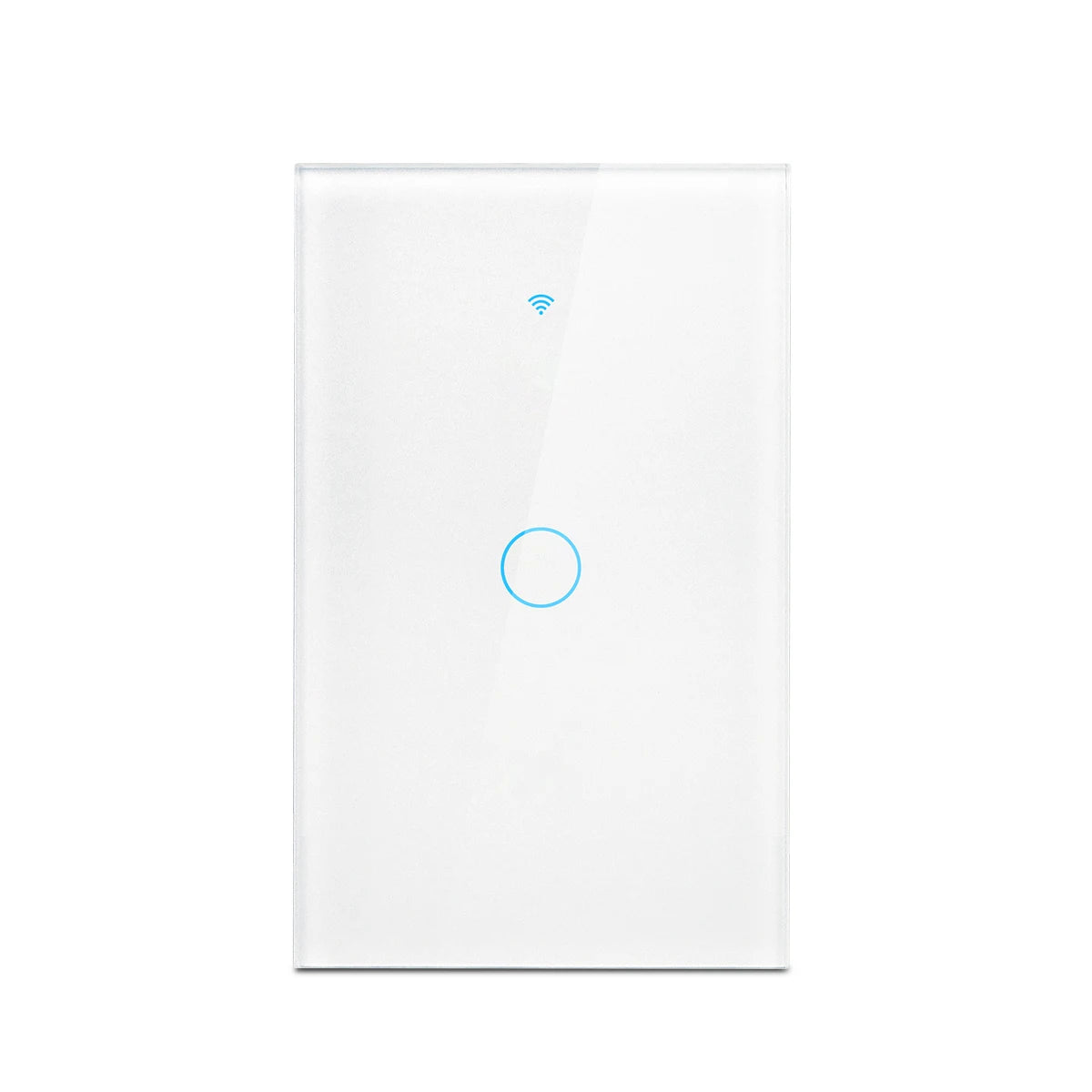 White 1 Gang Color WiFi Smart Touch Wall Light Switch – No Neutral, App Control