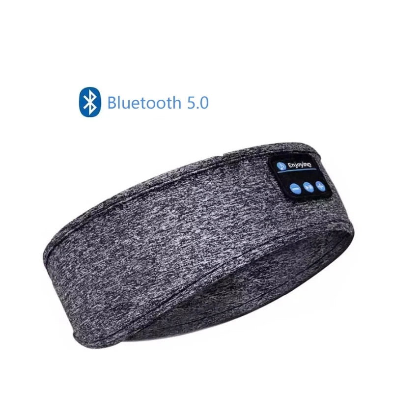 Grey Color Bluetooth Sleep Headphones Headband With Music Eye Mask