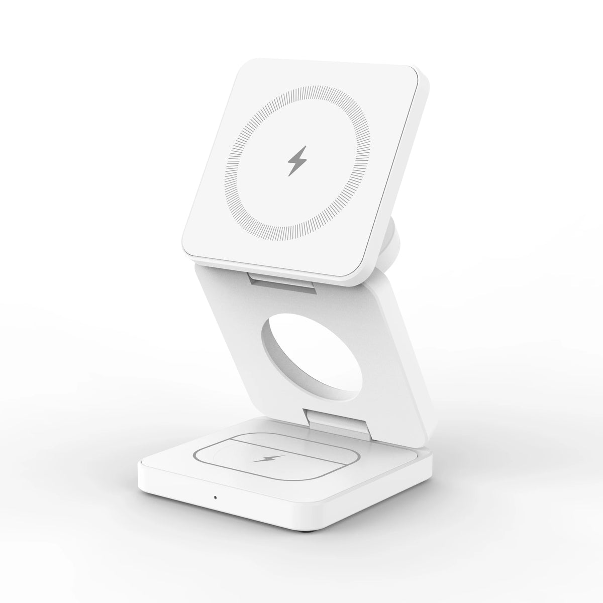 Qi1-White Color 3-in-1 Magnetic Wireless Charging Station for Apple