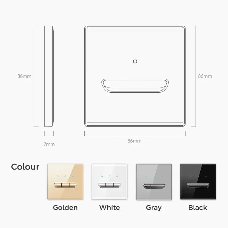 Tempered Glass Wall Switch Socket with Indicator Light