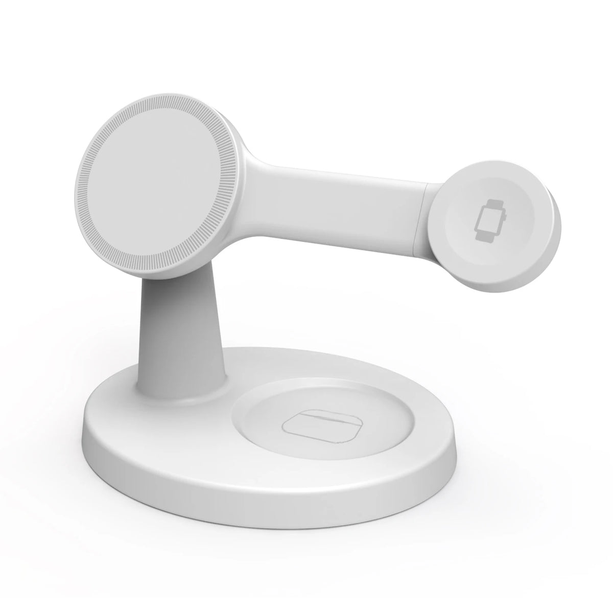 WHITE Color 3-in-1 Magnetic Wireless Charging Stand for Apple