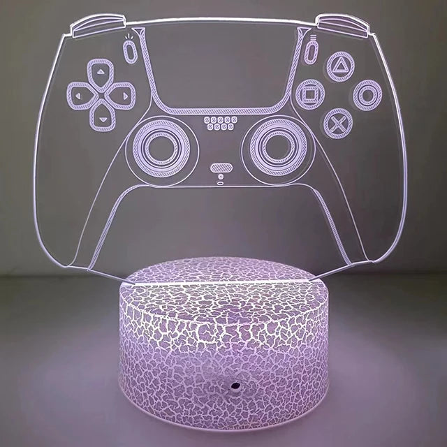Blue Emitting Color 3D Gaming Night Light Lamp – Multicolor LED Game Decor