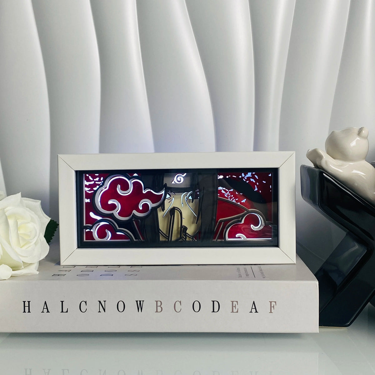 84-RGB Color Anime Paper Cut Shadow Light Box Night Light Decor