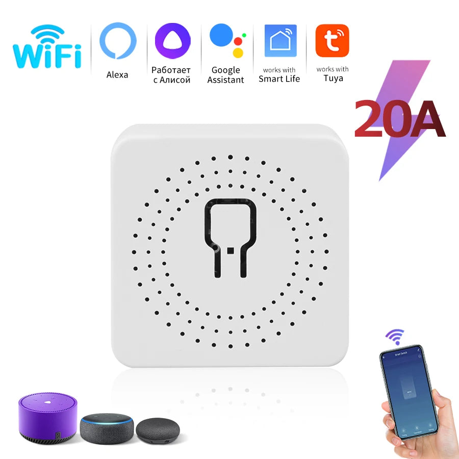 20A Color WiFi Smart Switch Module 16A 20A With Energy Monitoring