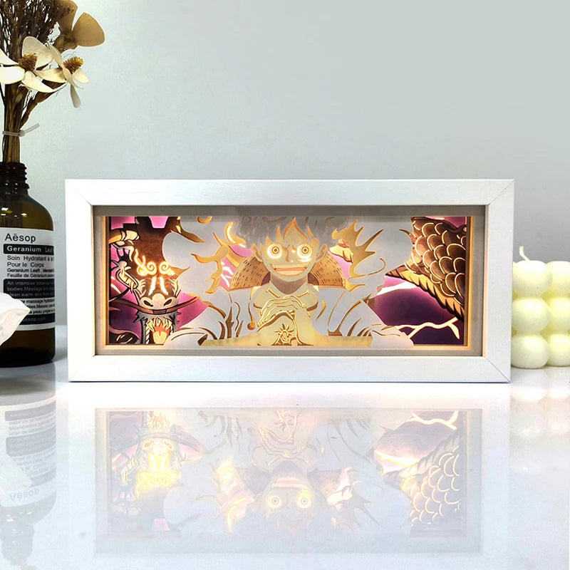 69-RGB Color Anime Paper Cut Shadow Light Box Night Light Decor