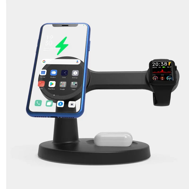 3-in-1 Magnetic Wireless Charging Stand for Apple