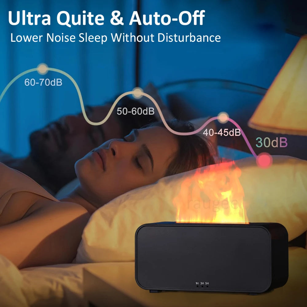 Flame Effect Aromatherapy Humidifier with LED Lights